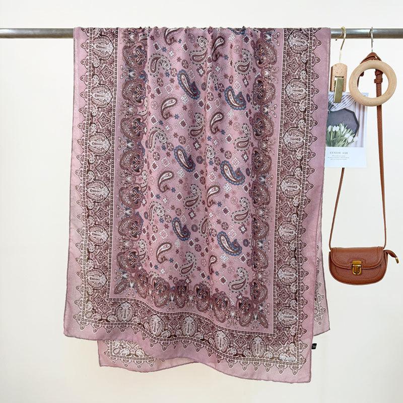 Ethnic Style Cashew Print Long Scarf for Women with High-end and Versatile Classic Pattern for Travel Sunscreen Shawl