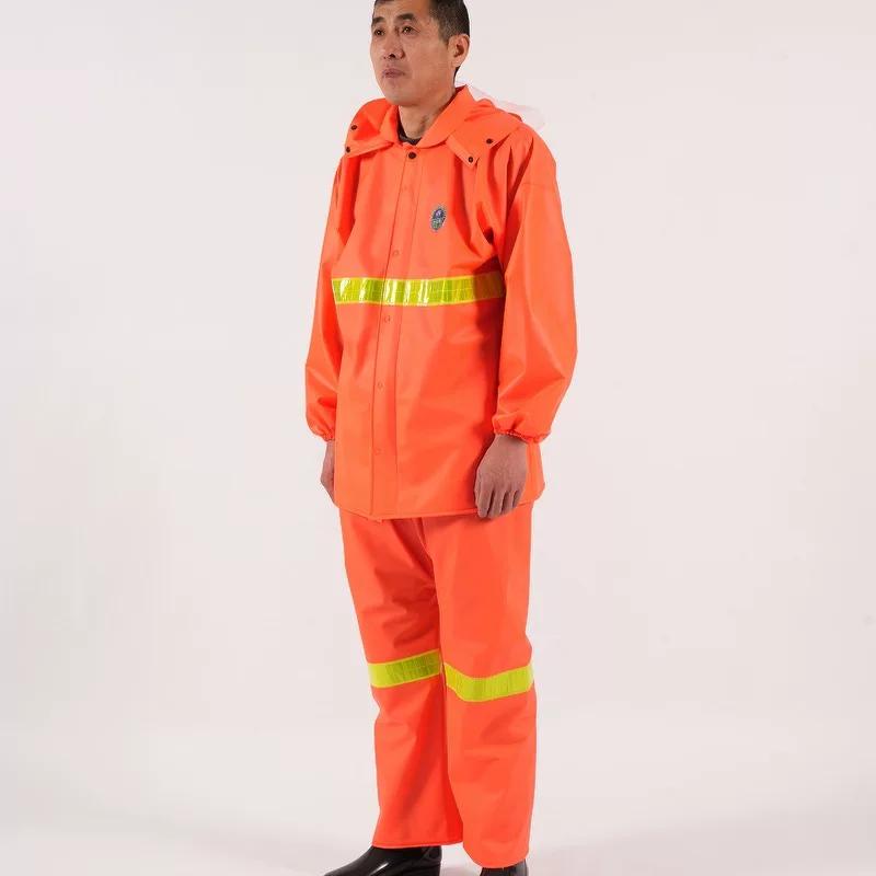 Fishing Raincoat and Rain Pants Set, Waterproof Clothing for Aquaculture, Mining, and Fishing with Reflective Strips