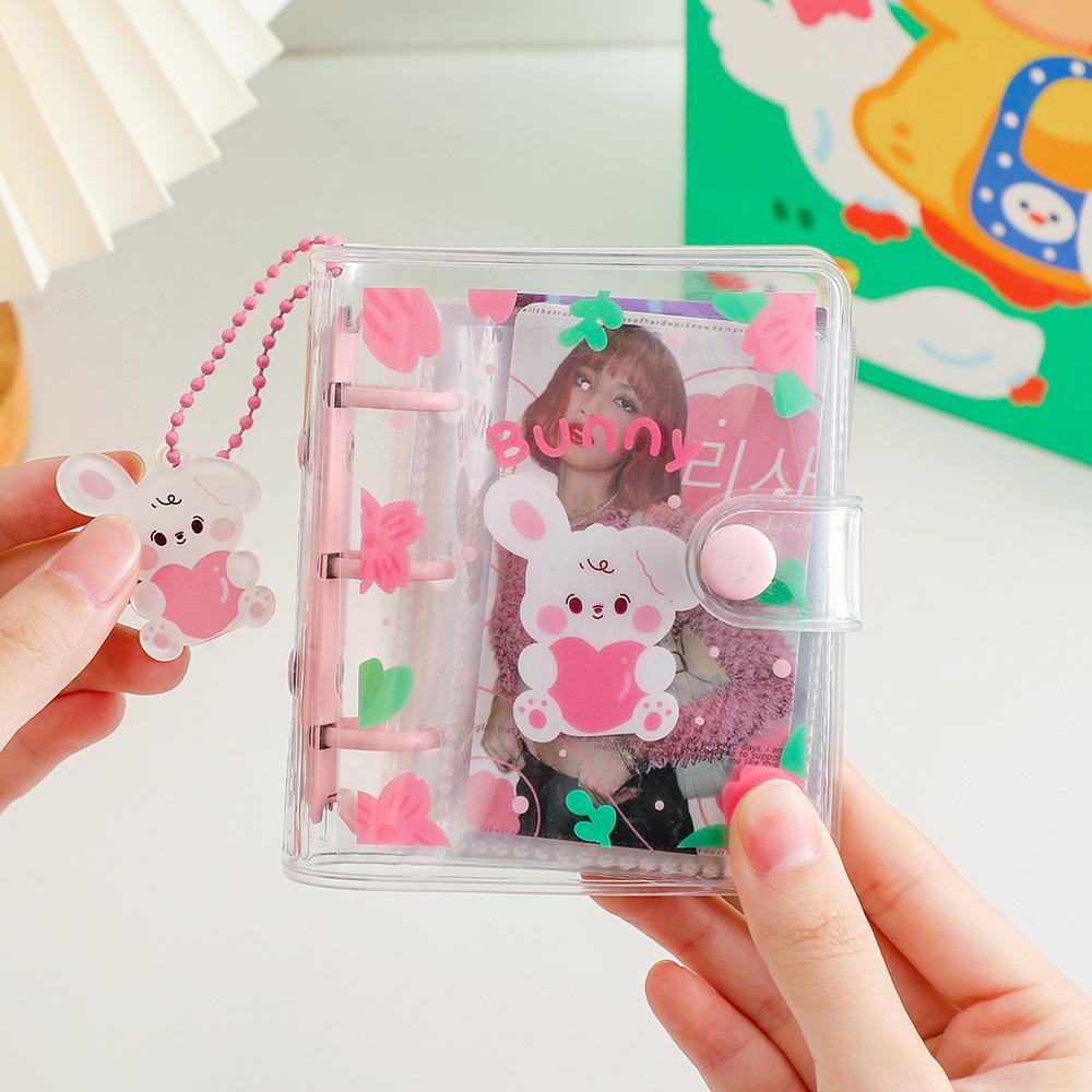 Korean PVC Cartoon Binder: 3-Ring Photo Album & Sticker Storage for DIY Journals & Card Collection