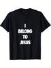 This Classic T-Shirt for Men Features a Bold 'I Belong To ' Print In Black And White. Made from Breathable