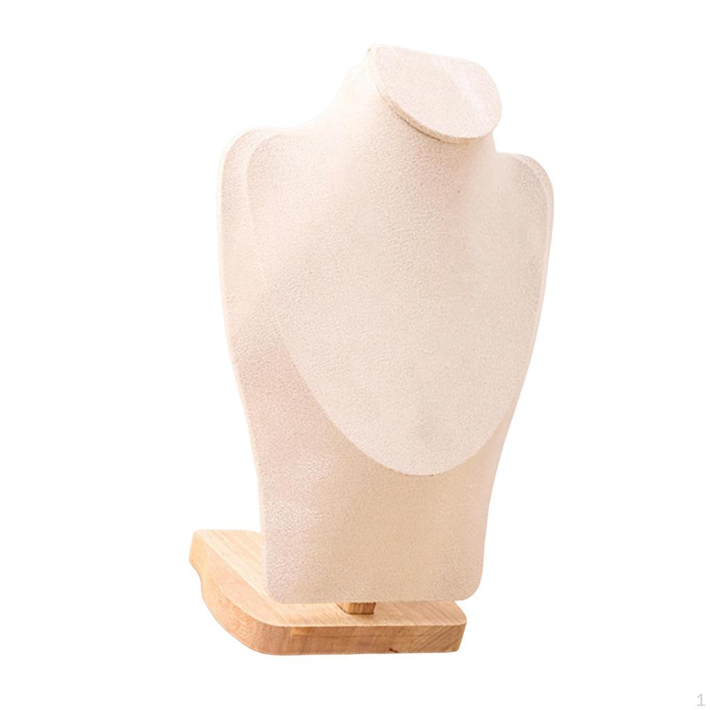 Smyckesdisplaystativ Bysthållare Organizer, Halsband Träprydnad för Vardagsrum