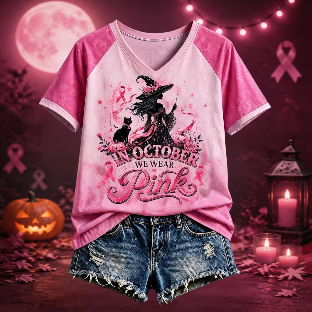 Women's Halloween Themed Raglan Short Sleeve T-Shirt