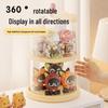 Rotating Cute Particle Display Case: Transparent PET Figurine Storage Rack
