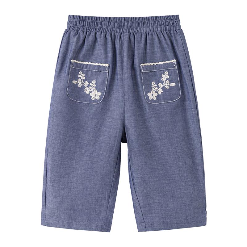 Babylove Girls  Summer Lightweight Denim Cropped Pants 110