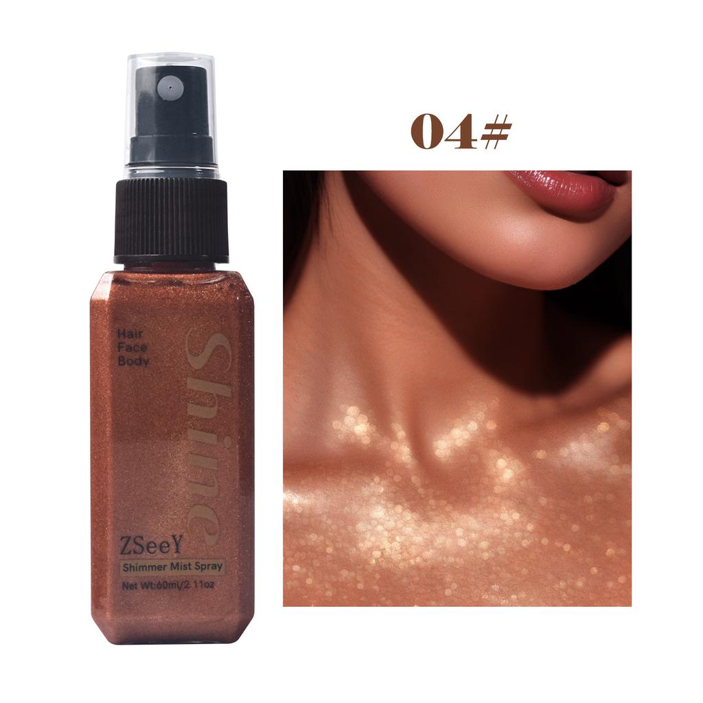 Spray Iluminador Líquido Diamante de 6 Colores - Brillo Duradero Bronceador para Clavícula de Alto Brillo - Iluminador Líquido Brillante para Rostro y Cuerpo
