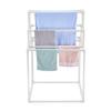 Towel Rack 8-Bar Outdoor PVC Towel Holder for Poolside Spa Bathroom White