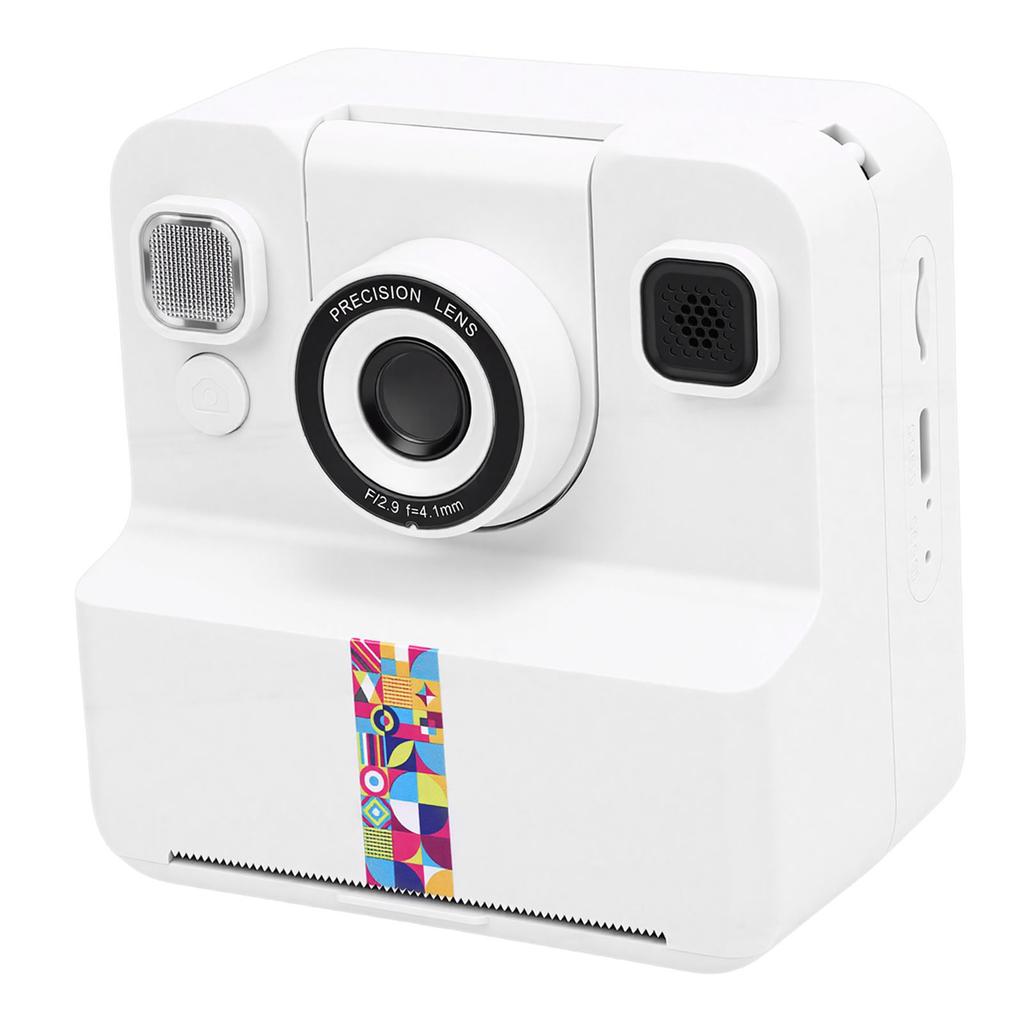   Print Camera White 2.4 Inch Screen 16X Zoom 1080P Digital Camera with Print Paper for Present