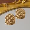 Vintage Button New French Gold Earrings Fashionable Versatile
