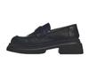 Fashion Luxury Black Leather Women Loafers Platform Slip on Shoes for Women 2024 Spring British Casual Flats Shoe Woman Low Heels