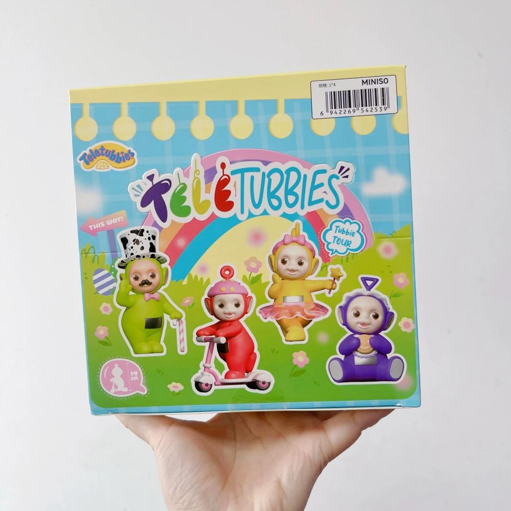 Originale Miniso Teletubbies Baby Reiseserie Blind Box Figuren Kreatives Kinderspielzeug Überraschungsgeschenke Auto Dekorative Ornamente