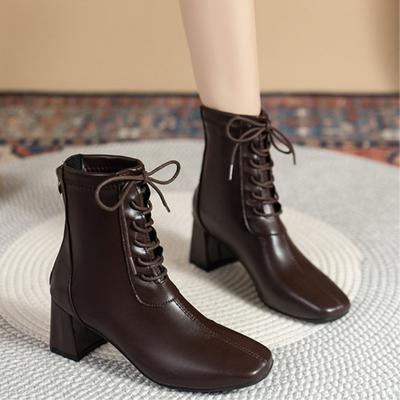 Frauen Leder Stiefel 2024 Herbst Winter Heißer Verkauf Zipper Plattform Mode Concise Sexy Reife Solide Farben hote Stiefel Schuhe
