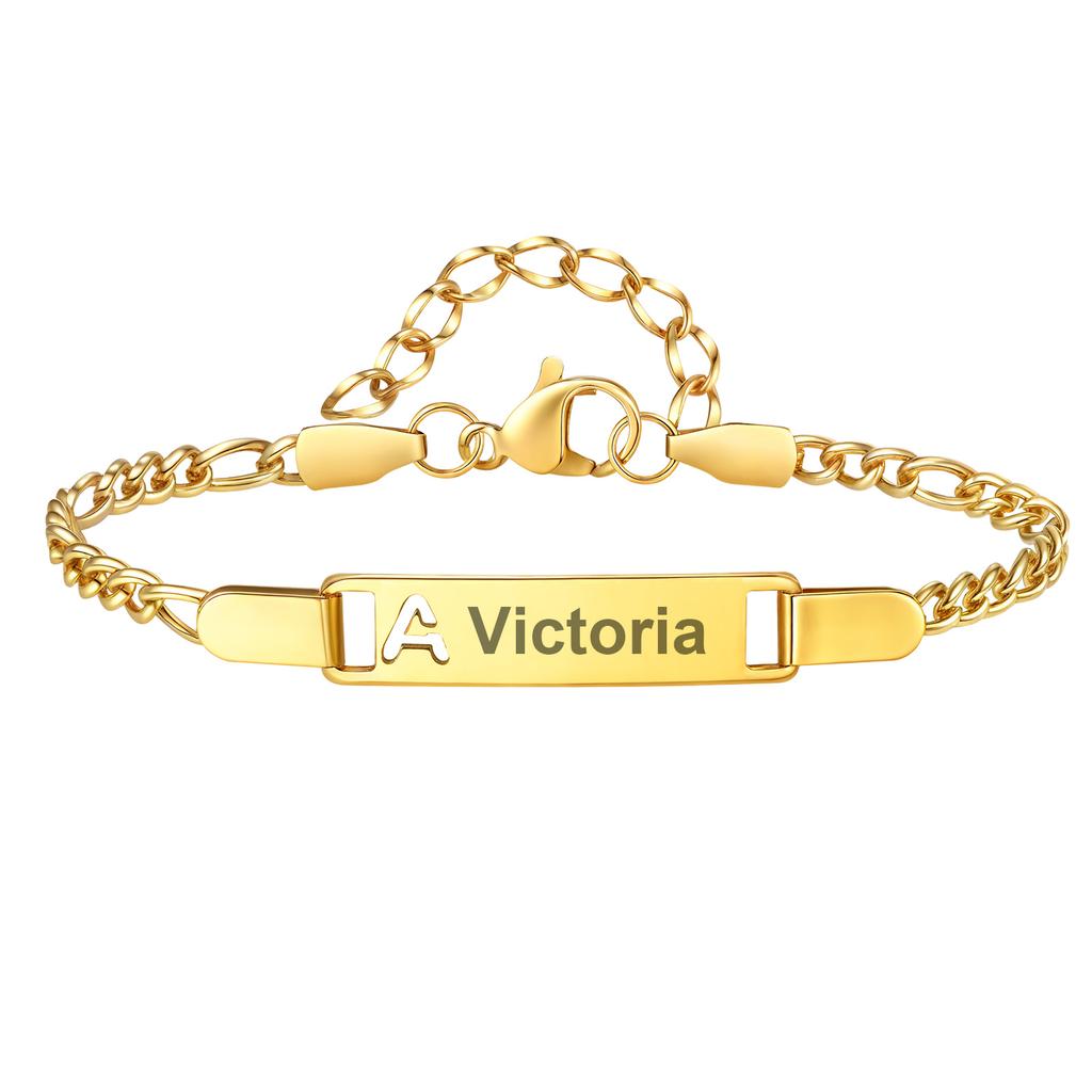 Free Engraving Name Hollow Initial A-Z Letter Bracelet for Women, Stainless Steel Bracelet, Personalized Fashion Jewelry Gift