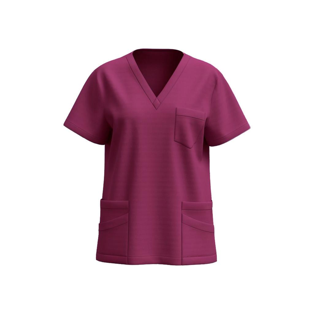 Women's V-neck Short-sleeve Workwear With Pockets For Healthcare Staff