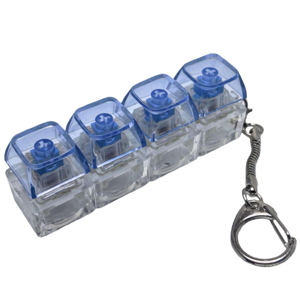 Cross 4-Key Decompression Button PC Keycap: High-Transparency Keycap Mechanical Keyboard Switch Stress-Relief Toy Keychain