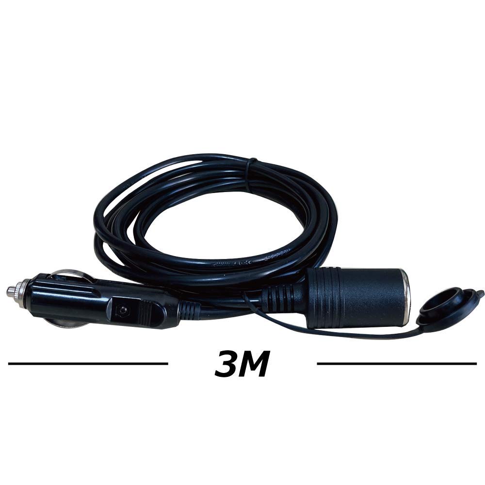Freell Cigarette Lighter Socket Extension Cable, DC Power Supply, /24V, For Cars, 9.8 Ft