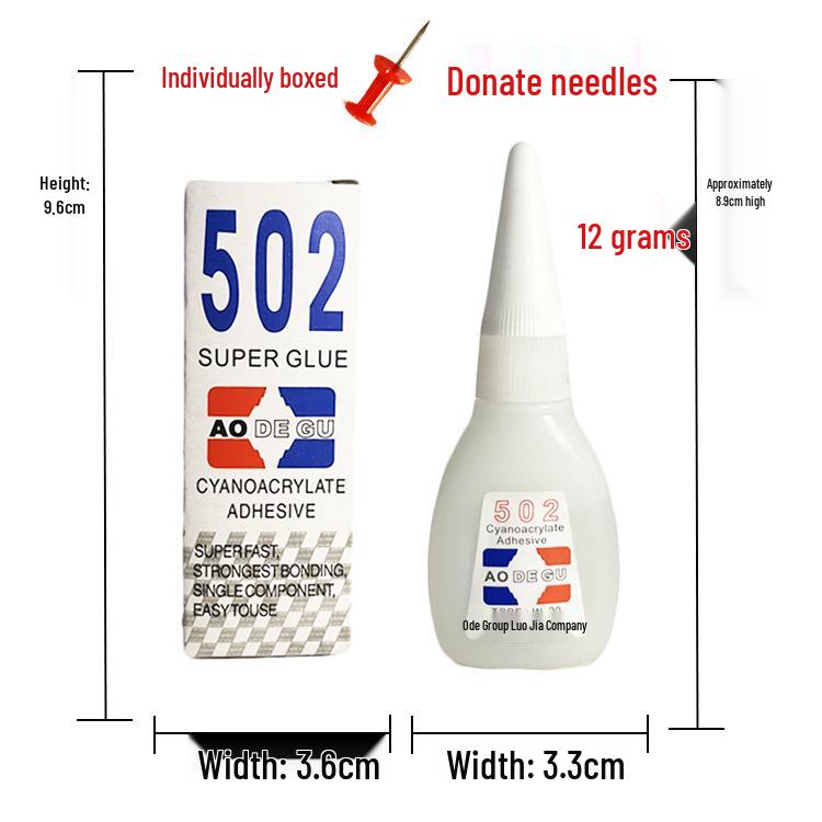 Bilingual 502 Super Glue: Rapid-Dry Adhesive for Home & Office (3-Second Set)
