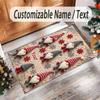 Gnome Theme Crystal Velvet Rug Personalized Custom Name Text Soft Floor Mat Home Decor