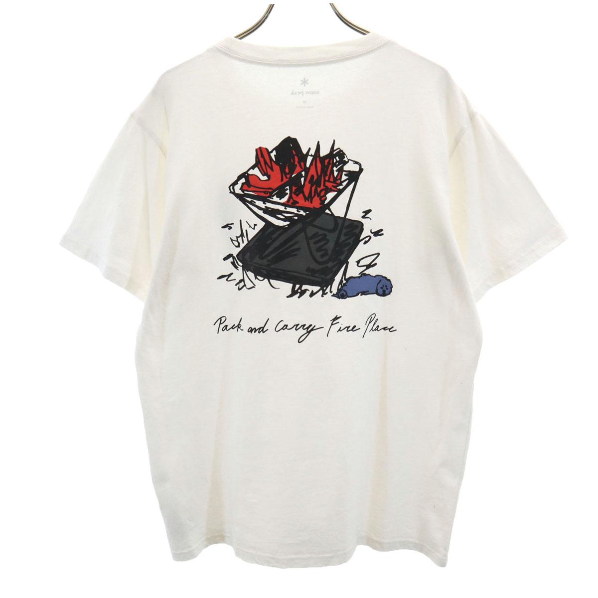 

snowpeak Back print Short sleeve T-shirt M off white Outdoors Men s Used