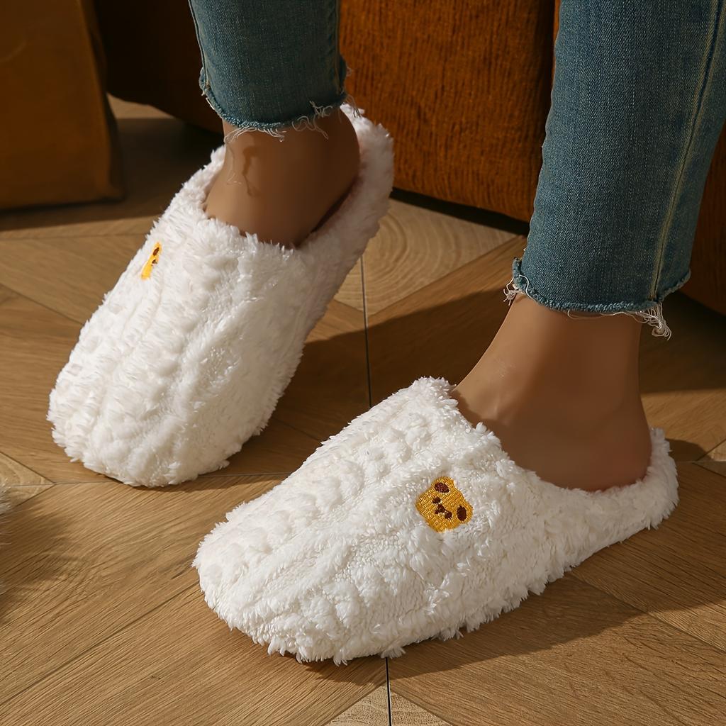 Women's House Slippers Fashionable Trendy Bear Pattern Soft-soled Indoor Slipper for Autumn and Winter