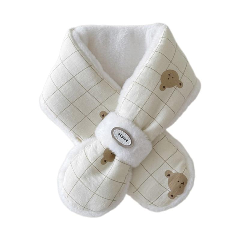 Children s Scarf Autumn/Winter 2024 Cartoon Bear Neckerchief Stylish Thickened Baby Warm Neck Scarf Trendy Neckwear