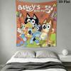 Bluey Wall Hanging Printed Fabric Blanket Decorative Tapestries for Bedroom Living Room Home Decor