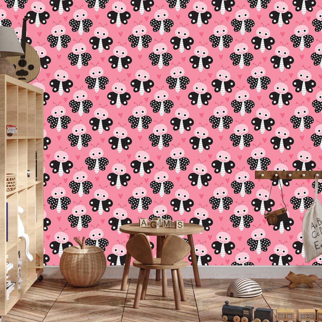 Butterflies and Hearts Wallpaper for Living Room and Bedroom 50x1000
