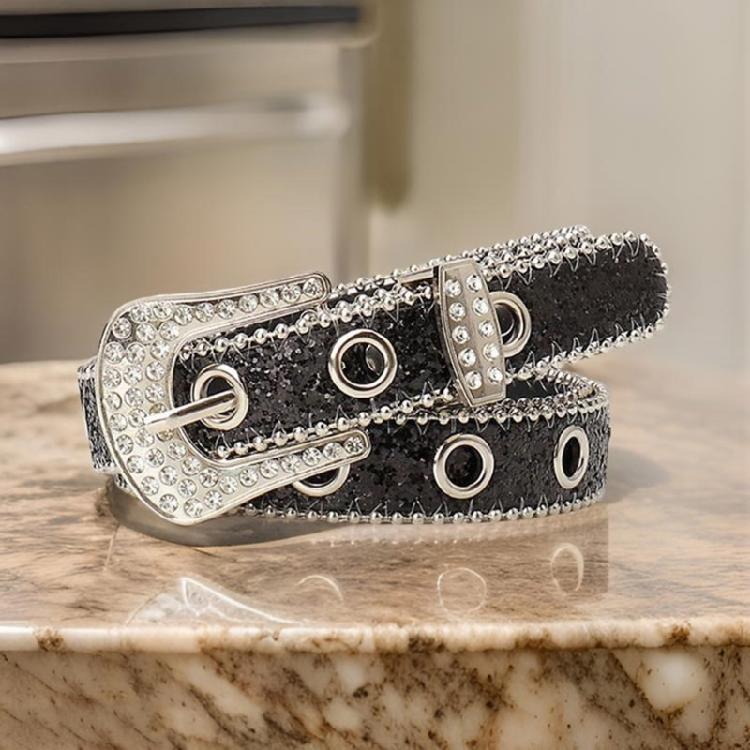 Nietenbesetzte Taillenkette Atemberaubender Glitzer Diamant Sexy Taille Gürtel Unisex