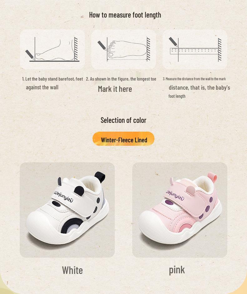 2025 Winter Baby Walking Shoes: Cotton, Plus Velvet, Soft Sole for Boys & Girls