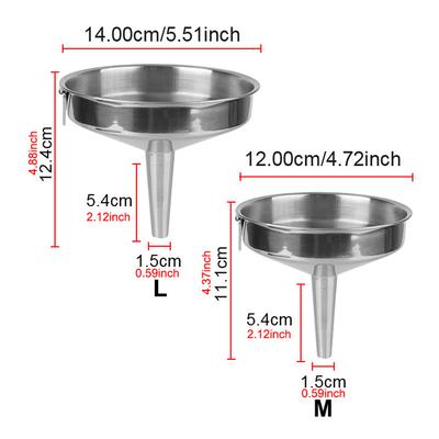 With Detachable Filter Bar Wine Beer Oil Flask Funnel Kitchen Accessories Wide Mouth Funnels Stainless Steel