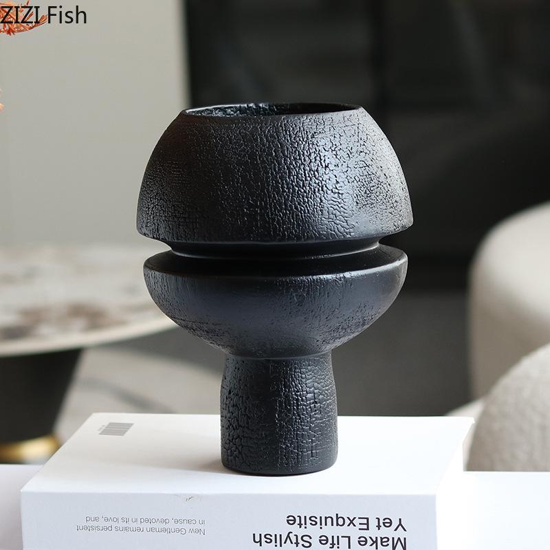 Minimalist Black Spherical Shape Ornaments Creative Artwork Resin Sculpture Desk Decoration Abstract Crafts Room Aesthetic Decor