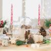 2pcs Tall Unscented Decorations Gift 10 Inch Taper Candle Seasonal Flameless Table Decors Christmas Printed