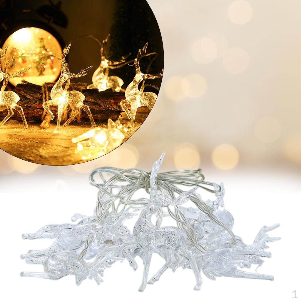 

1.5M Elk String Light IP43 Waterproof Lights Fairy Deer Figure Lamp for Outdoor Bedroom Warm White Battery