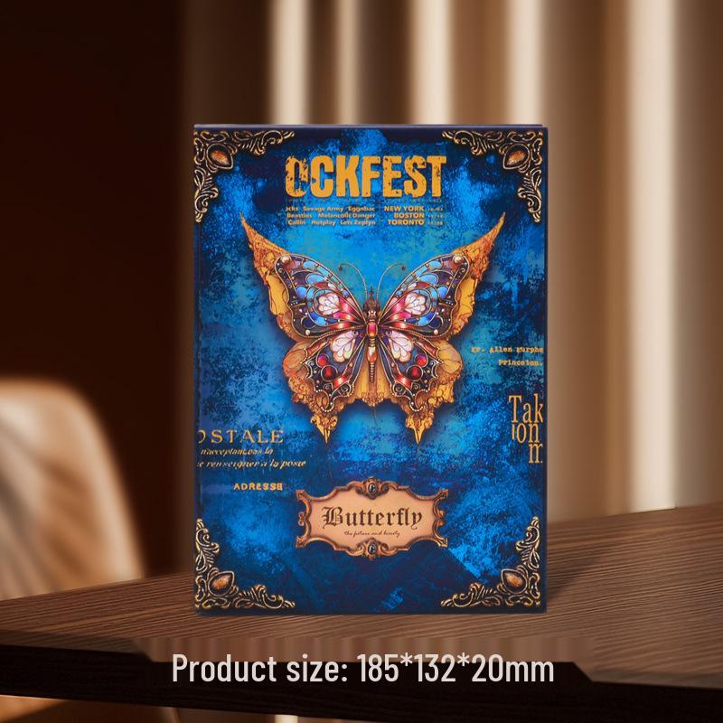 Thickened Creative Retro Notebook: Magic Butterfly Illustration for Students or Graduation Gifts