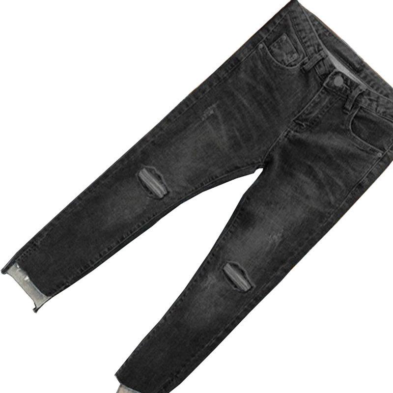 Women's Jeans Autumn New Korean Version High Waist Slim Fit Cropped Jeans