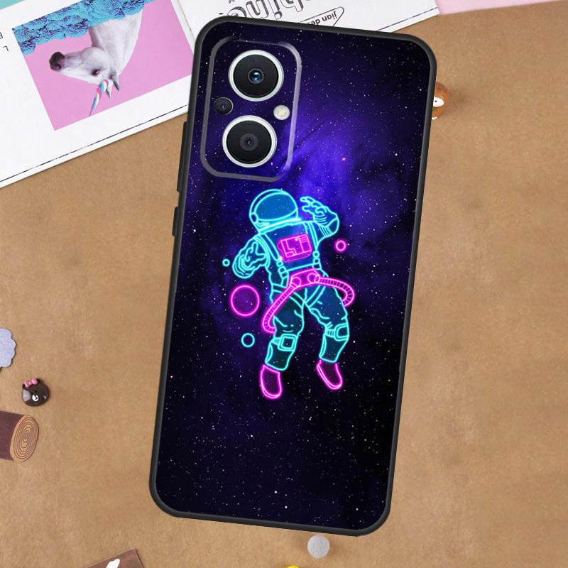 Moon Stars Space Astronaut Case For OPPO Reno 11 10 Pro 8 7 6 5 4 Lite 8T 5Z 4Z 11F OPPO Find X5 X6 Pro X2 Neo X3 Lite