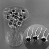 20Pcs/set Women U-shaped Hair Fork Pin Crystal  Rose Flower Hair Clips Rhinestone Hair Stick Wedding Bridal Jewelry Headwear Gift