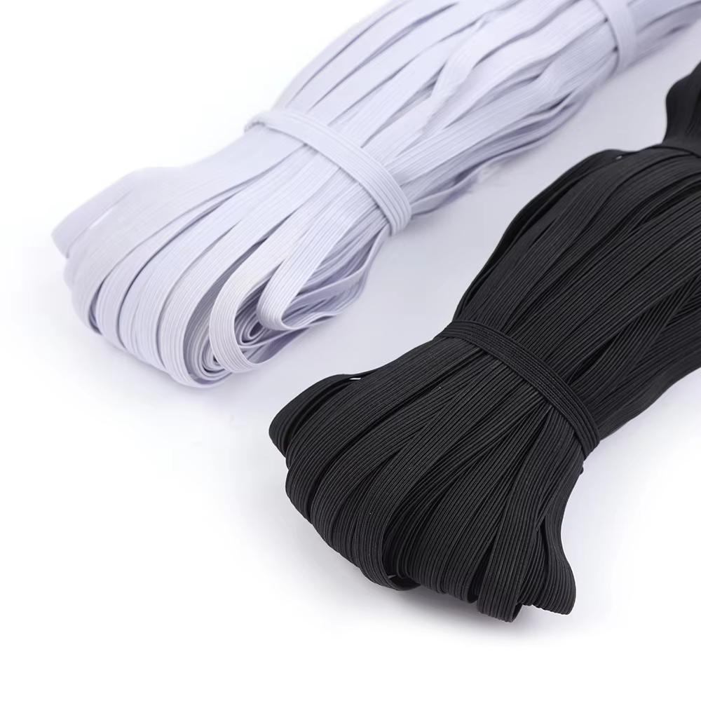 7mm Rabbi 1:3.8 High Elasticity Polyester Latex Thread Horse Riding Belt Black White Large Intestine Hair Ring 0.7 Thick Band