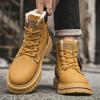 Winter Men's Cotton Shoes Waterproof Martin Boots High Top with Thick Fleece Warm Snow Boots