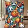 Sports Ball Explosion Theme blanket Lightweight Warm Flannel Blanket Decorative Throw Blanket for Home Decoration