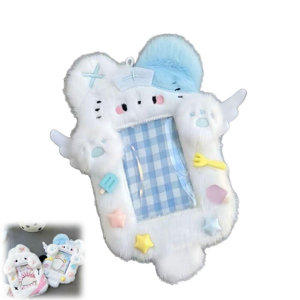 Cute 3In Card Holder Cartoon Cat/Rabbit Portable Photocards Holder Card Protective Cover Photo