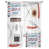 Barbershop Design Element Sheer Curtains For Living Room Modern Fashion Valance Curtains For Kitchen Tulle Curtains