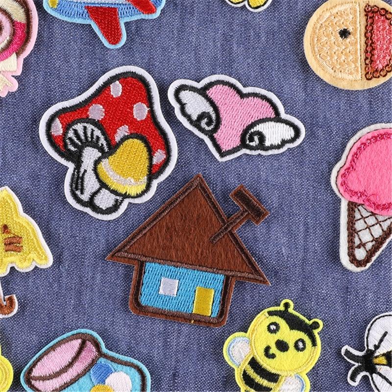 38 Pcs Strawberry Embroidered Patches Iron On Patches Mushroom Repair Patches Bees Sewing Patches for Clothes Bag