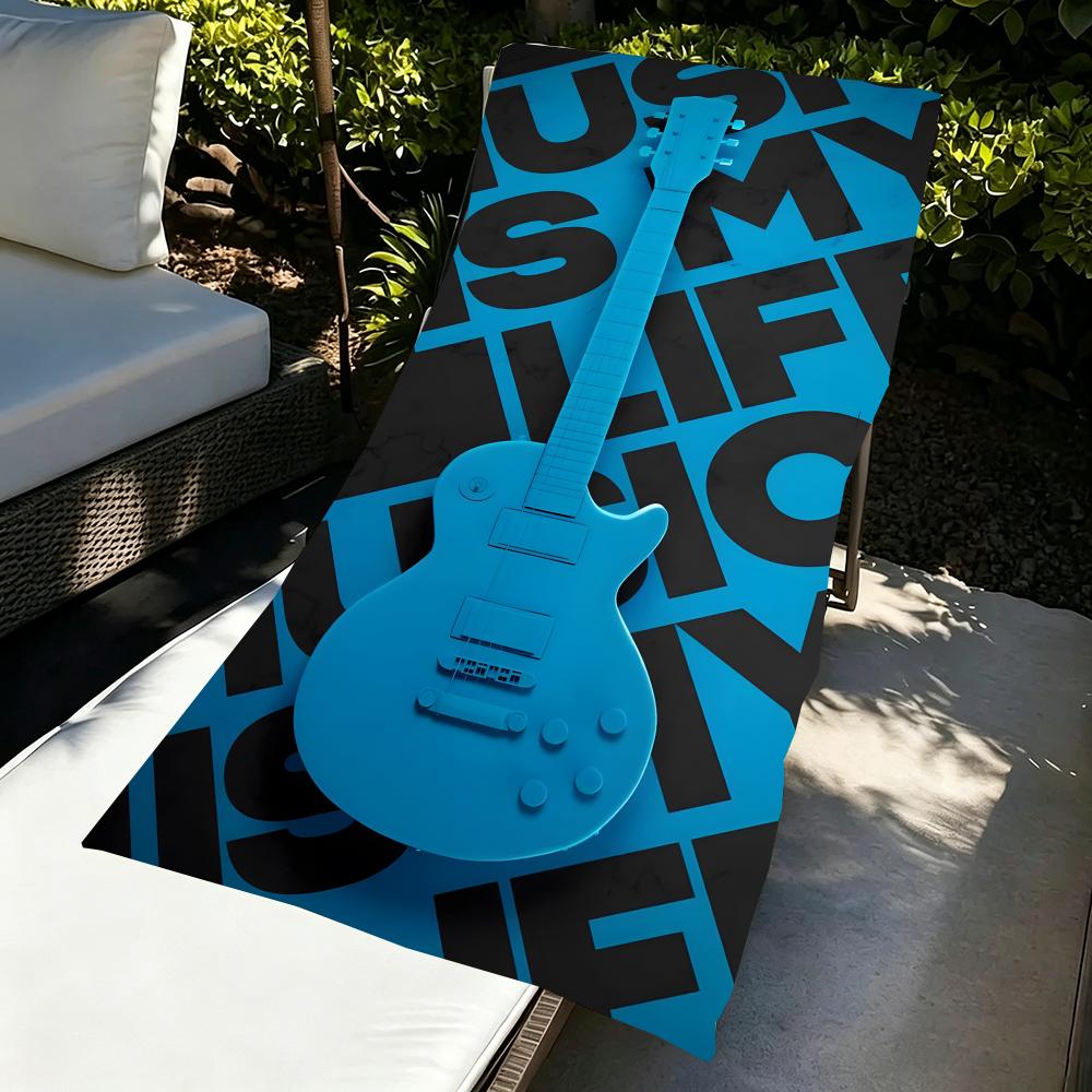 E-Espguitars-S Towel Microfiber Beach Towel, Quick-Dry, Sand-Free, Ultra-Fine Fiber, Super Soft.