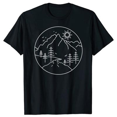 Sonnenaufgang Berg Natur Wandern Camping Outdoor Berge T-Shirt Grafik T-Shirts Streetwear Herren Kleidung Oberteile Camisas