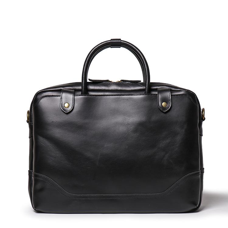 Men'S Handbag First Layer Cowhide Shoulder Oblique Span Bag Casual Retro 14 Inch Genuine Leather Women'S Computer Bag