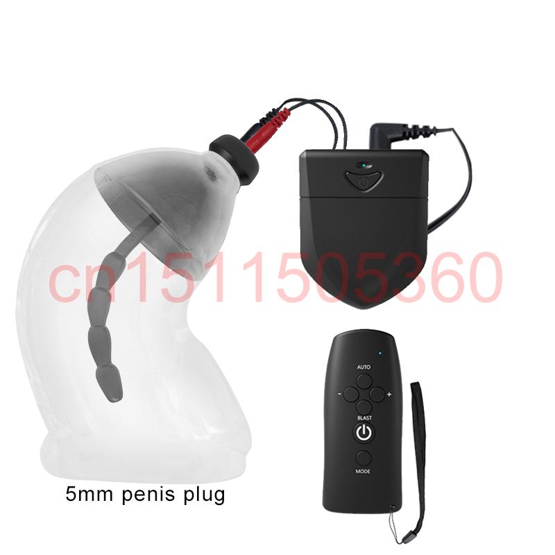 Taser Electric Shock Male Chastity Cage With Urethral Sounding Electro Stimulation Sex Toys Estim Penis Ring/Plug Ball Stretcher