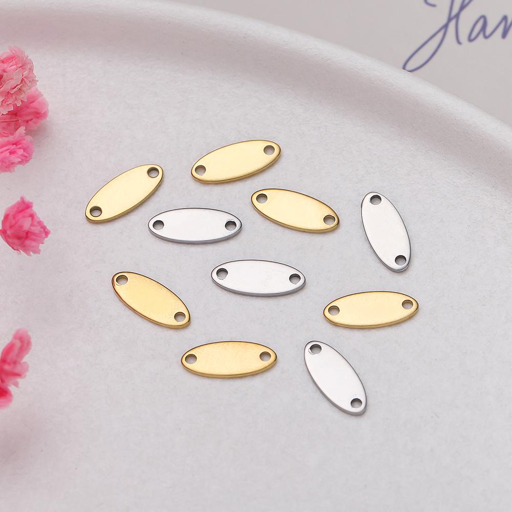 10/20Piece/Pack Stainless Steel Dog Tag Double Hole Hexagon Charms Pendants For DIY Necklace Jewelry Making Accessories
