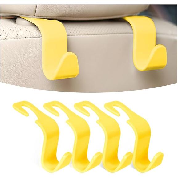 Car Seat Headrest Hook, 4 Pack Auto Seat Hanger Storage Organizer For Purse Handbag Coats Grocery Bags, Automotive Interior Accessories, Universal