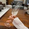 2PCS White Pearl Champagne Glasses Luxurious Sparkling Wine Glasses Stylish Sweet Wine Glasses Cocktail Stem Glasses