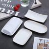 Gold-Rimmed Ceramic Rectangular Towel Dish